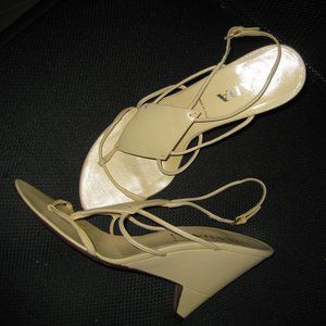 ❤️PRADA Strappy Wedge Heels Shoes Sz 39 1/2